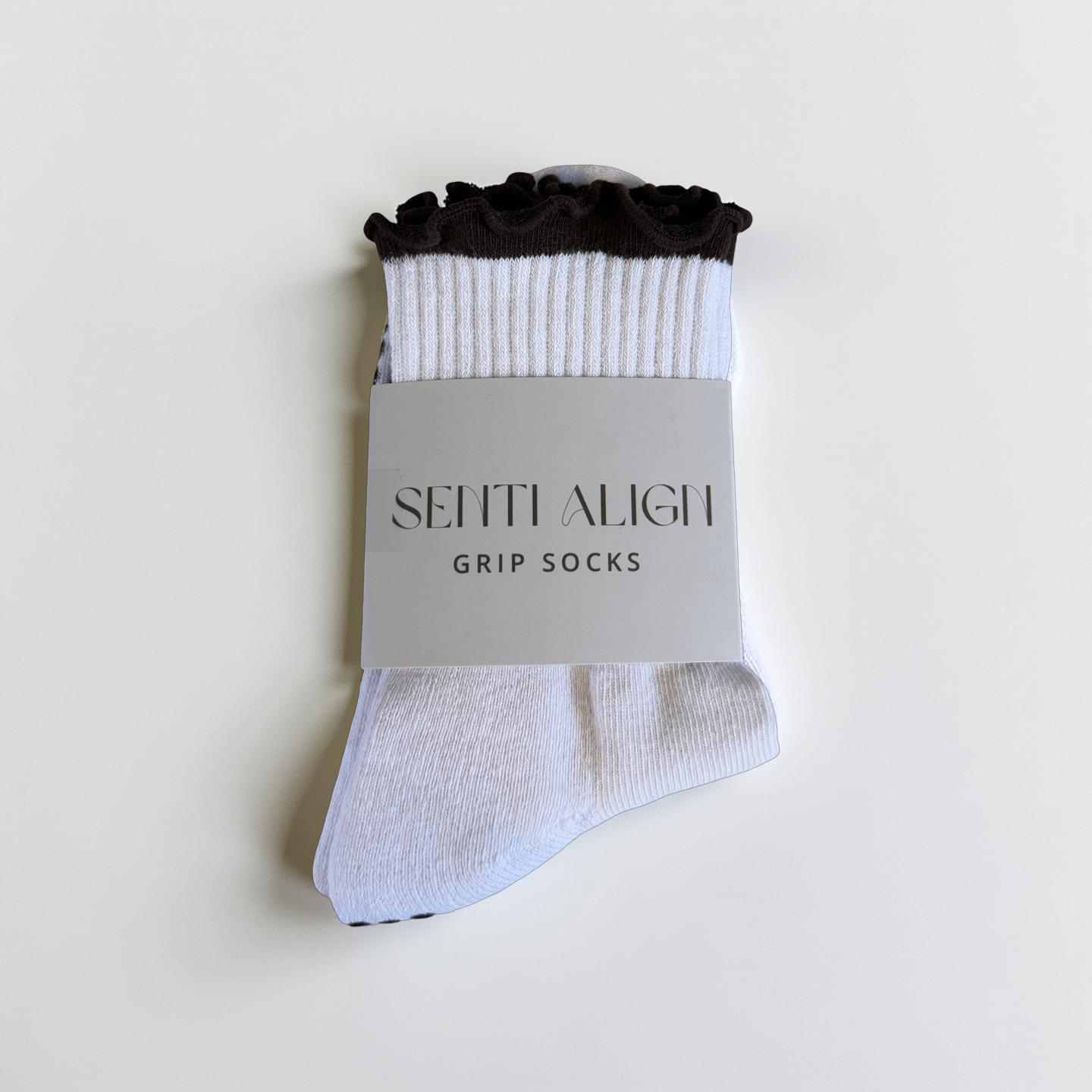 Luxury Pilates Socks - Brown