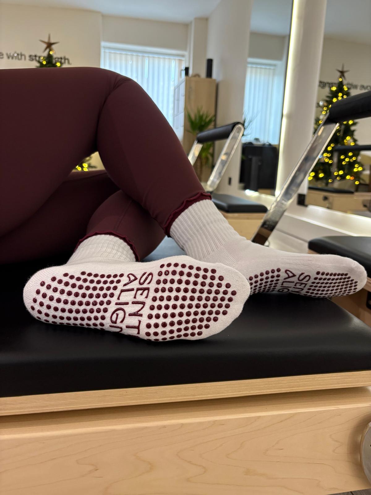 Luxury Pilates Socks - Burgundy