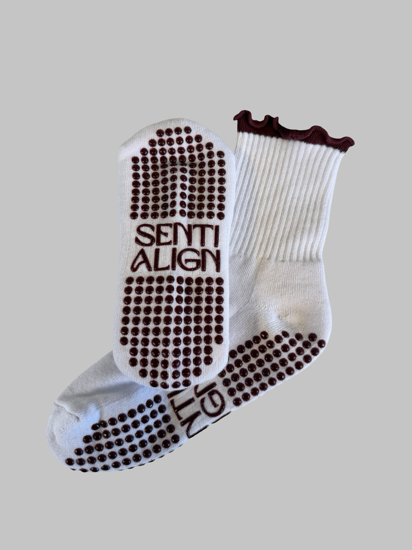 Luxury Pilates Socks - Burgundy