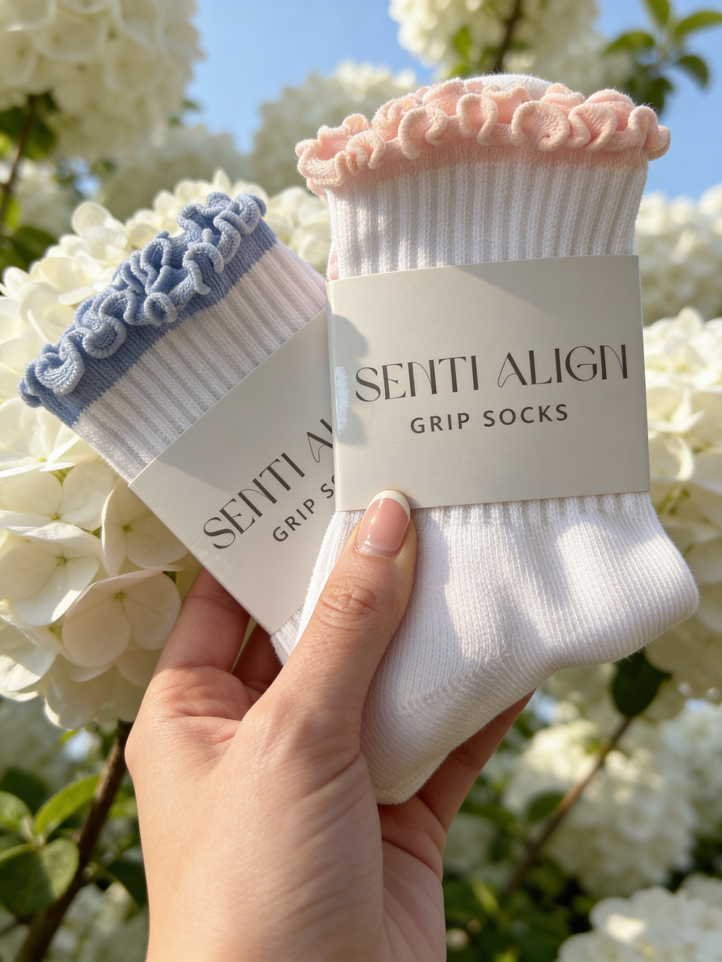 Luxury Pilates Socks - Baby Blue