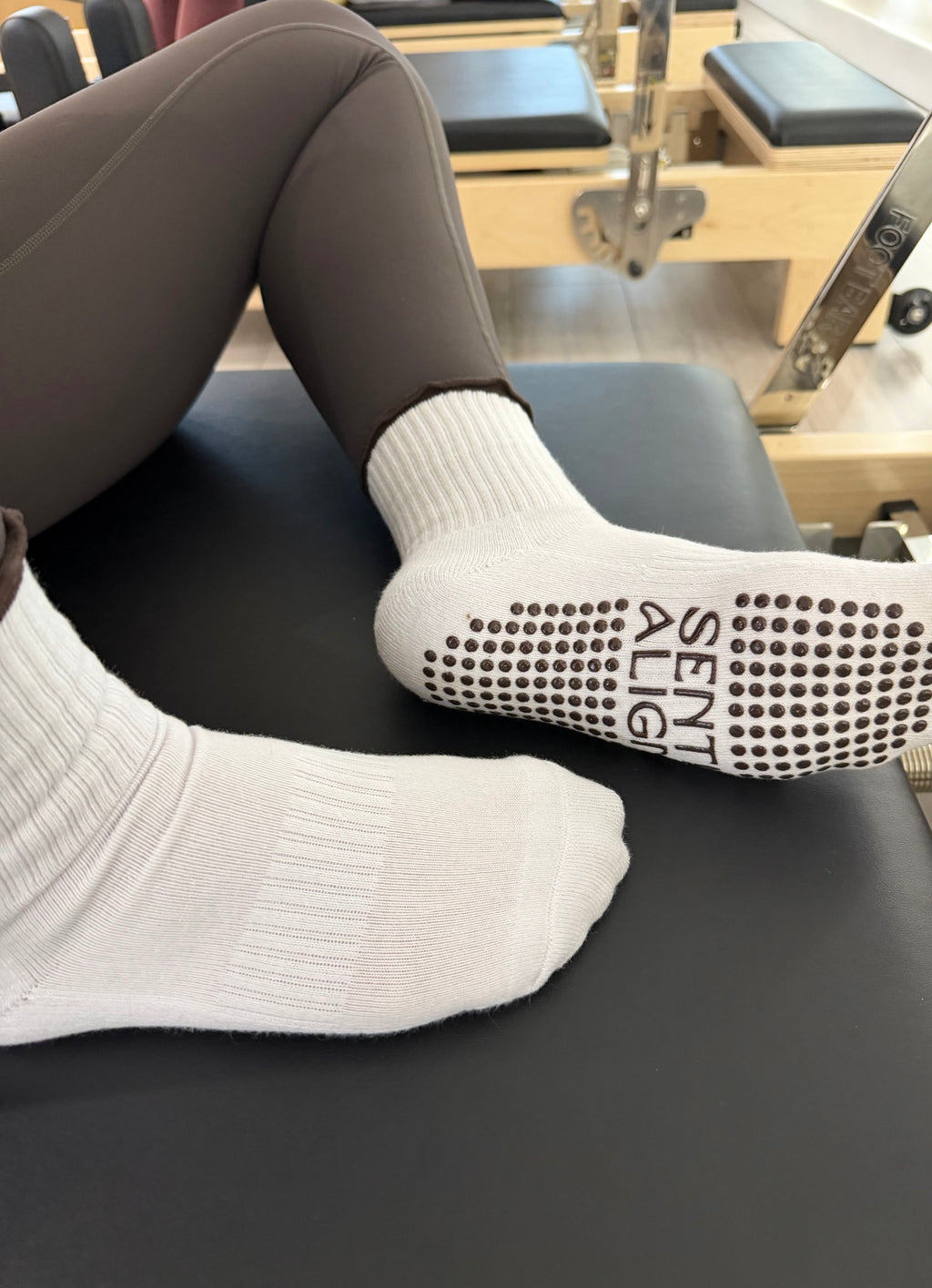 Luxury Pilates Socks - Brown