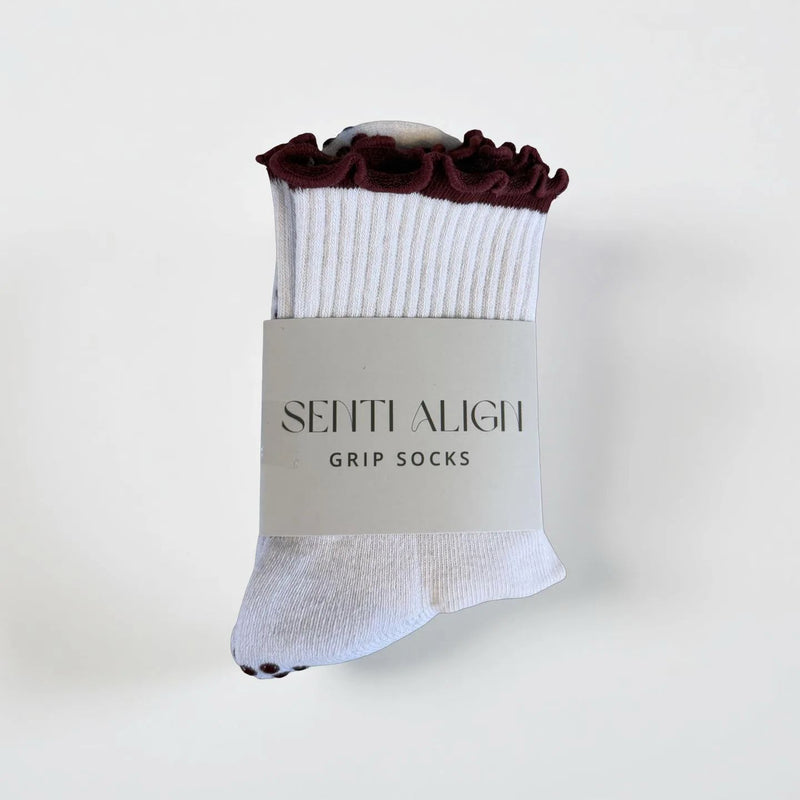 Luxury Pilates Socks - Burgundy